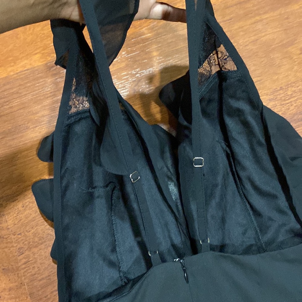 Black Ruffle Top Jumpsuit - Picture 5 of 5